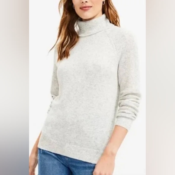 LOFT Stichy Turtleneck Sweater Women's MP Gray - Picture 1 of 8